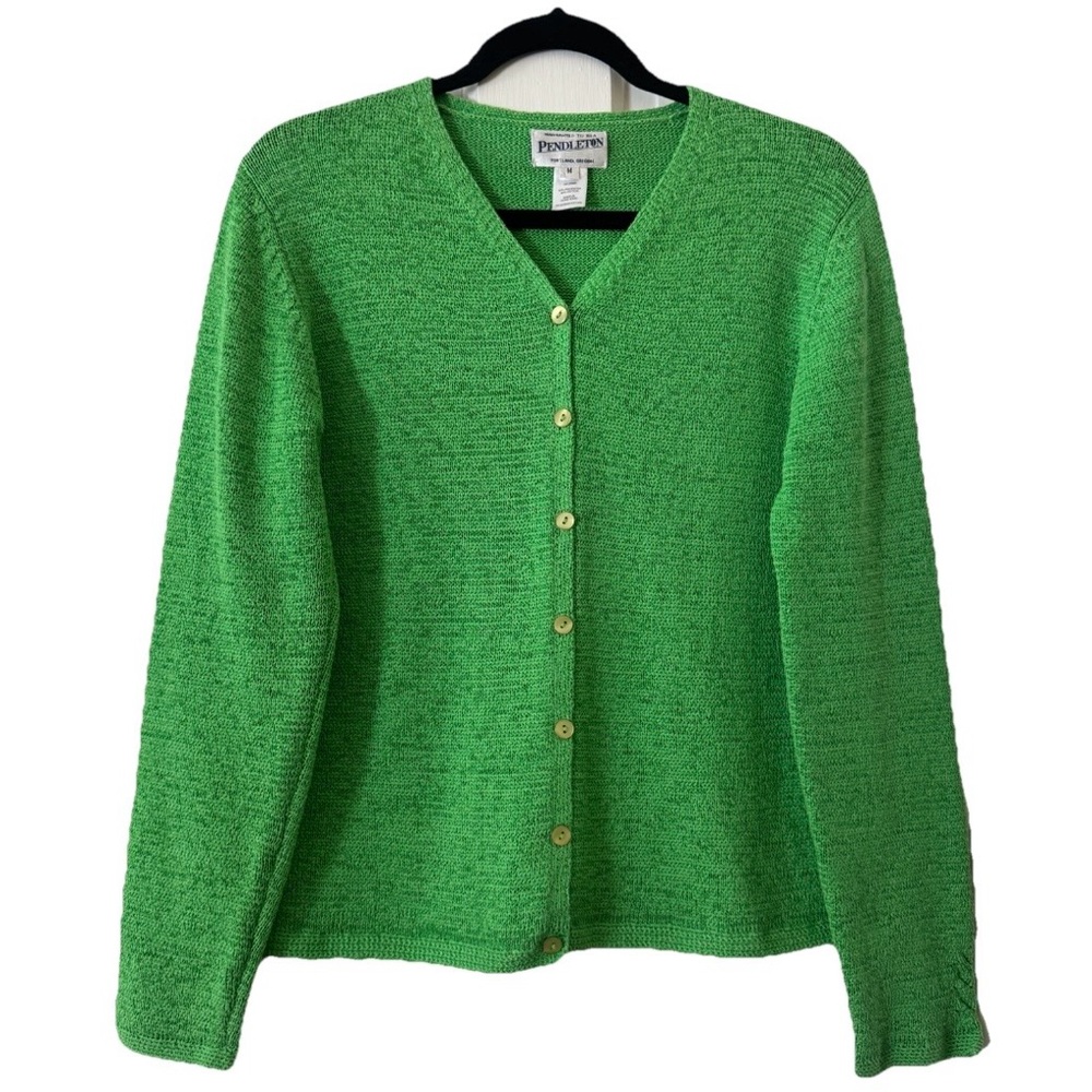 Pendleton Vintage Kelly Green Cardigan Grandmacore Preppy Teacher M